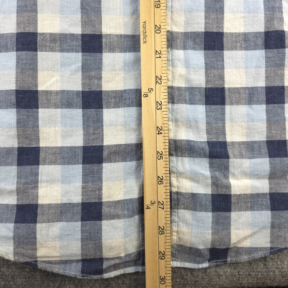 J Crew Homespun Shirt Large‎ Slim Fit Blue Plaid Long Sleeve Button Down Cotton